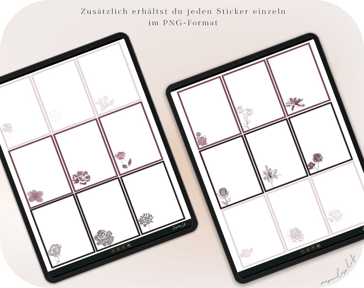 Digital Stickers | Floral beige