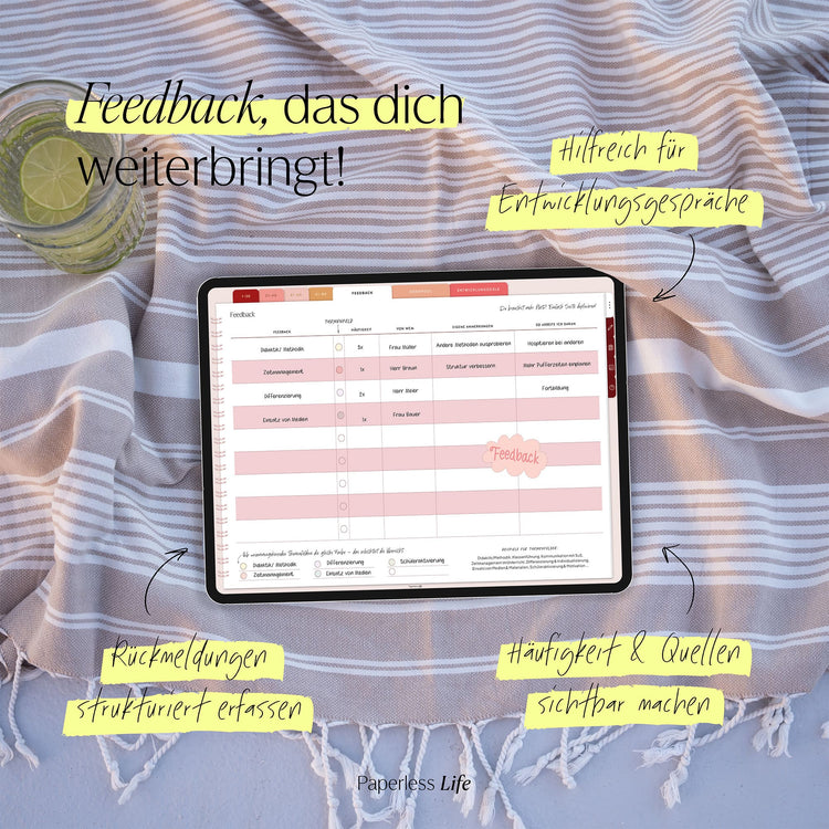 Digitales Notizbuch für den begleitenden Unterricht