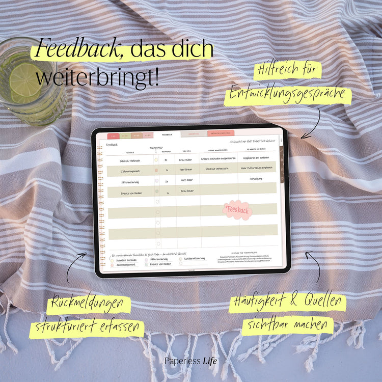 Digitales Notizbuch für den begleitenden Unterricht