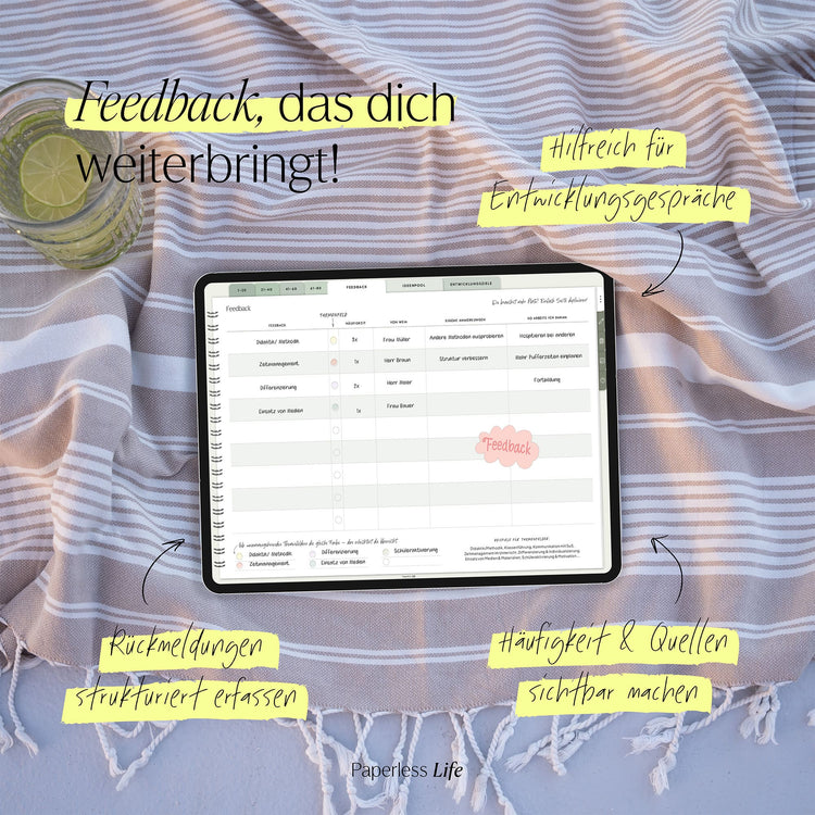 Digitales Notizbuch für den begleitenden Unterricht