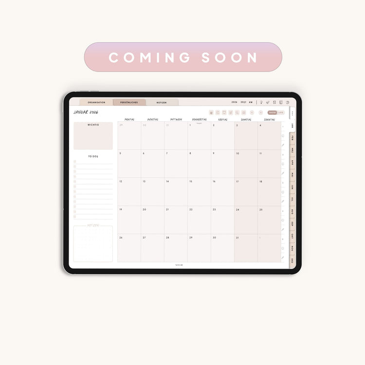 Minimalist Kalender 2026 - Coming Soon