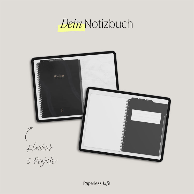 Digitales Notizbuch "Endlich Papierlos" - 5 Reiter