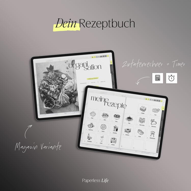 Digitales Chefkoch Bundle | Digitales Rezeptbuch + alle Sticker