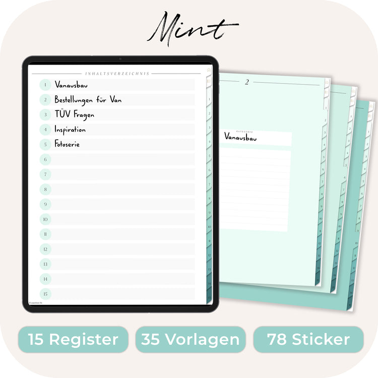 Digitales Notizbuch "Der Gedankensortierer" - 15 Reiter