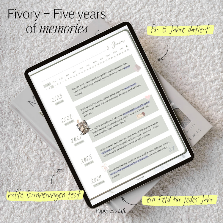 Fivory – Das 5-Jahres-Tagebuch