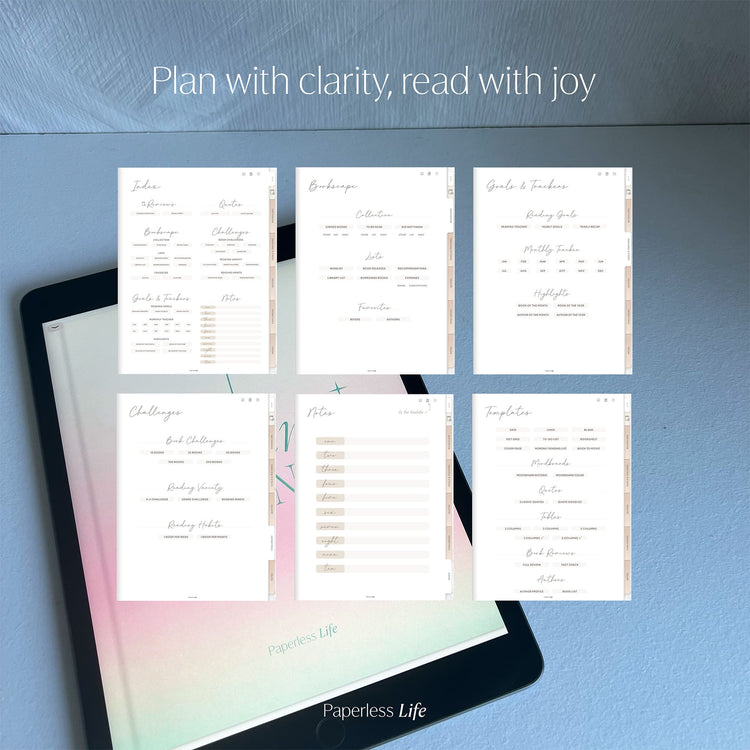 Digital Reading Journal | Goodnotes Book Tracker