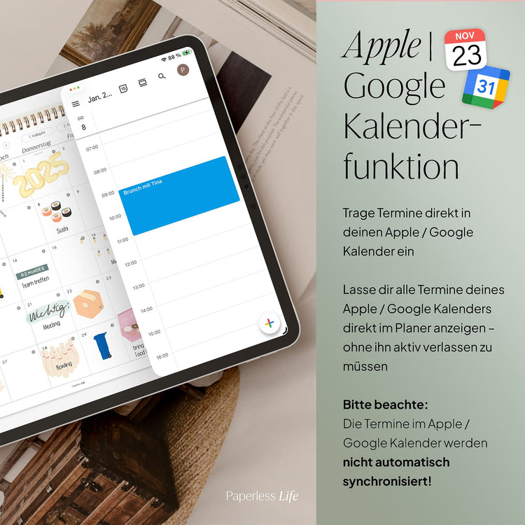 Digital monthly planner 2025