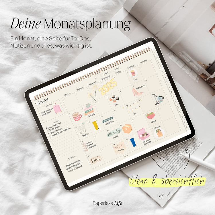 Digital monthly planner 2025