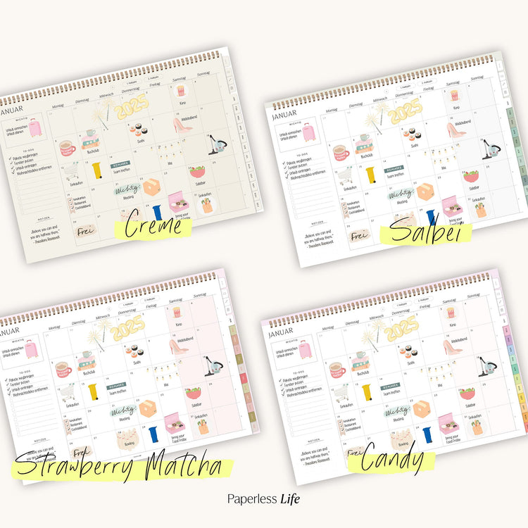 Digital monthly planner 2025