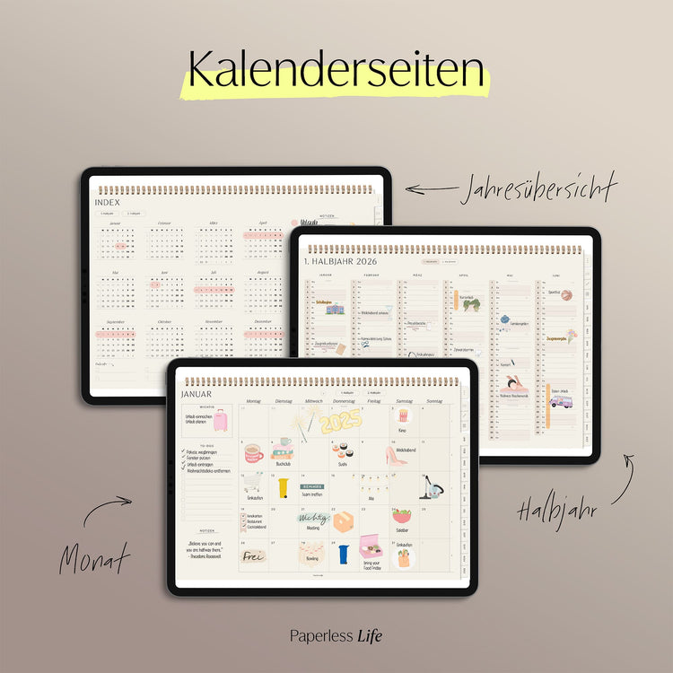 Digital monthly planner 2025