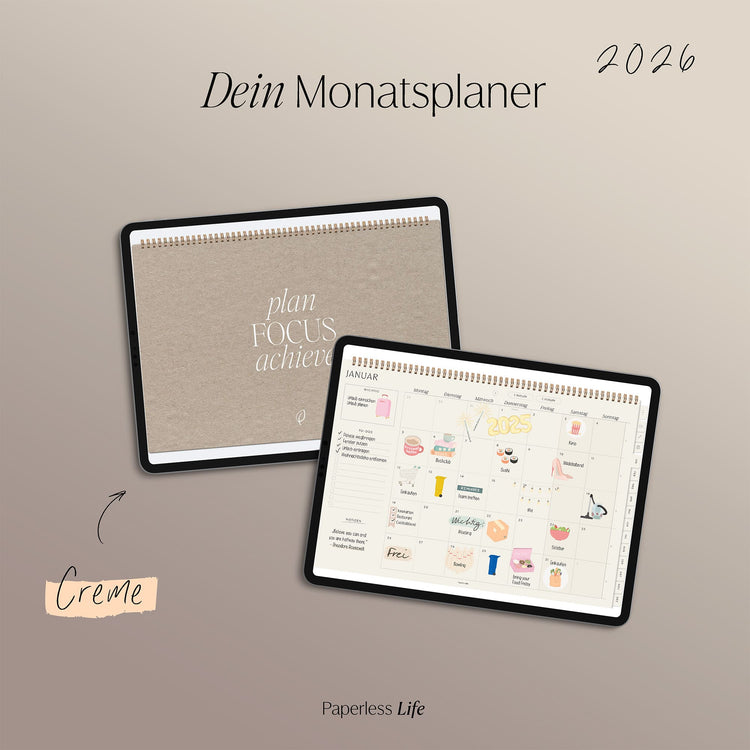Digital monthly planner 2025