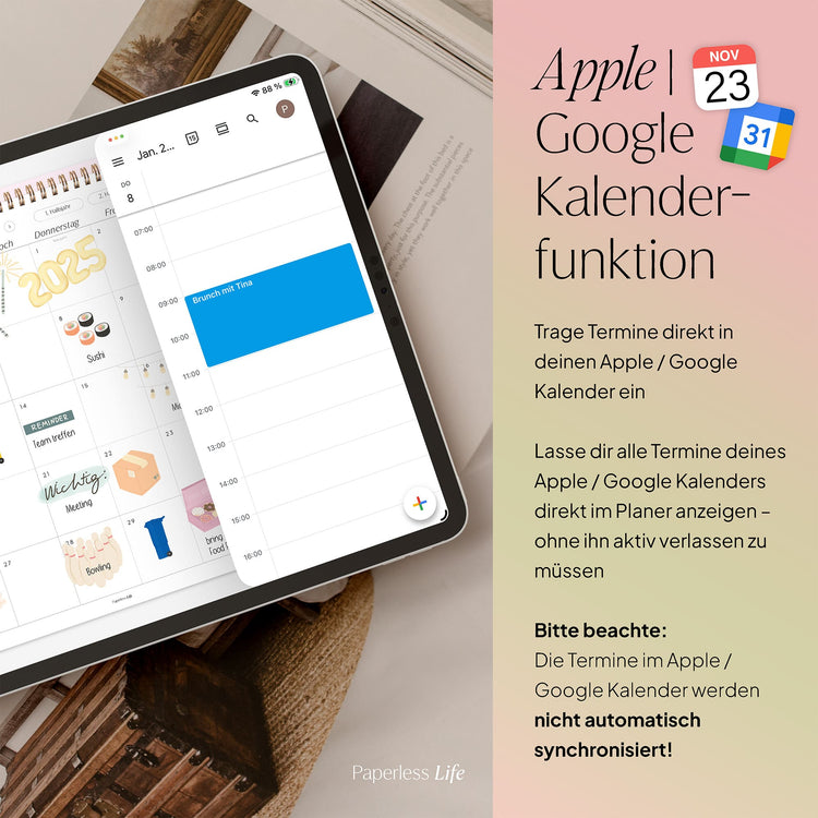 Digital monthly planner 2025