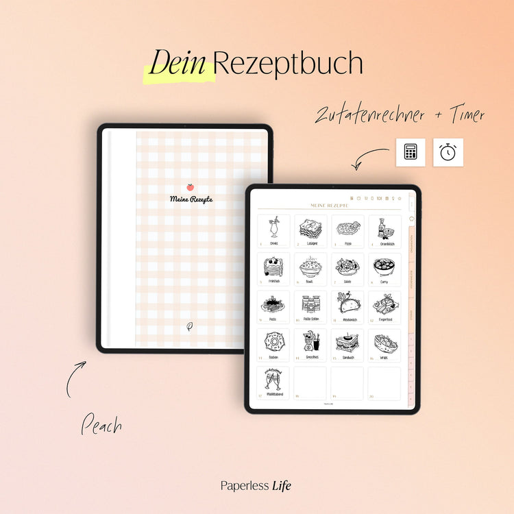 Digitales Chefkoch Bundle | Digitales Rezeptbuch + alle Sticker