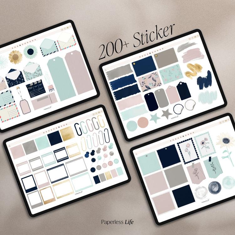 200 Digital Stickers | Spring Mood Board