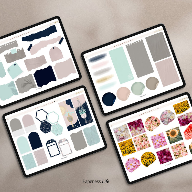 200 Digital Stickers | Spring Mood Board