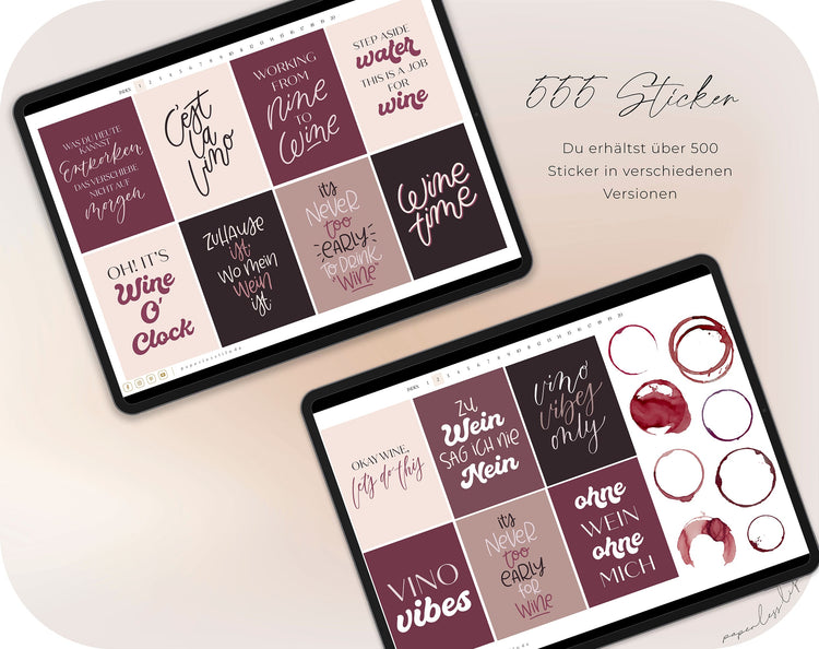 500+ Digitale Sticker | Vino Vibes