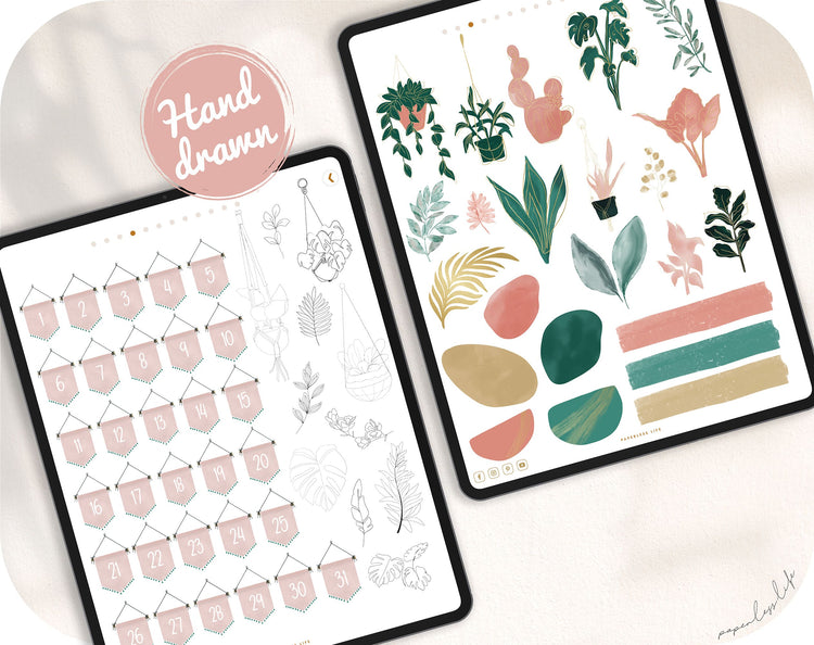 215 Digital Stickers | Boho Botanical