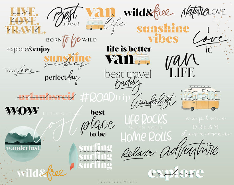 240+ Instagram Story Stickers - 🚐 Van Life & Roadtrip