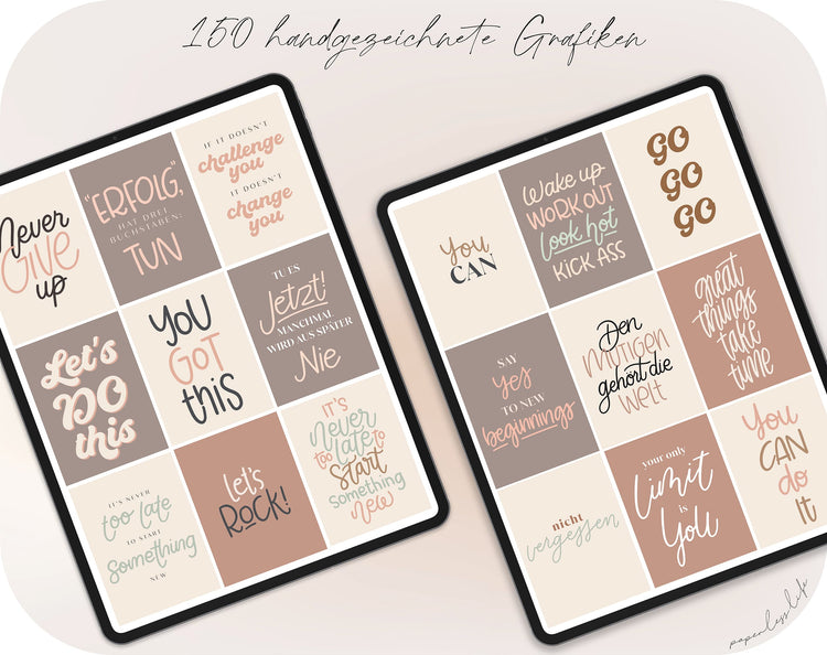 150 Digital Stickers | Motivation & Motivational Quotes