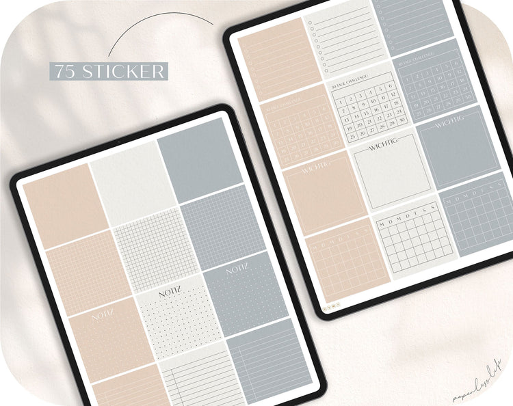 75 Digital Stickers | Planning Stickers Basic for Goodnotes and much more