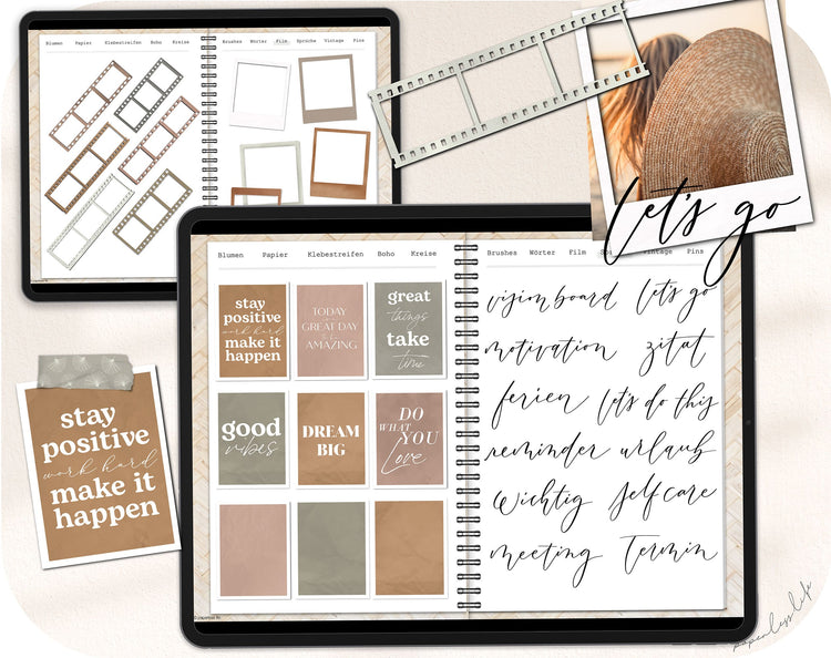 250+ Digital Stickers | Mood Board for Goodnotes and much more