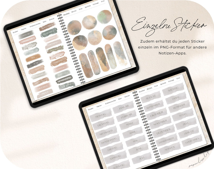 250+ Digital Stickers | Mood Board for Goodnotes and much more