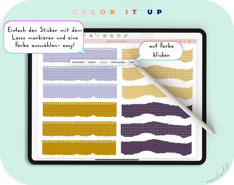 Color-Changing Goodnotes Torn Paper Stickers | Set of 120