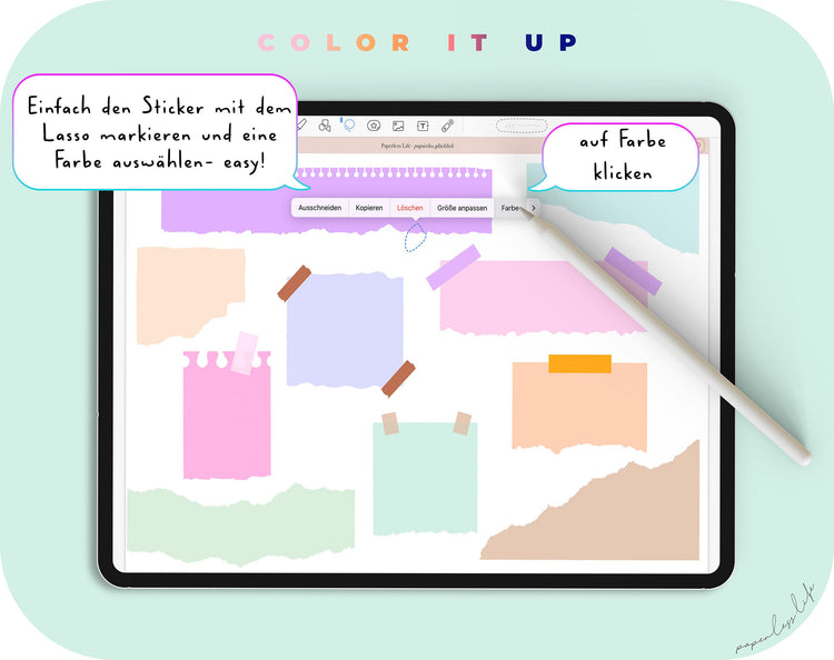 Color-Changing Goodnotes Torn Paper Stickers | Set of 20