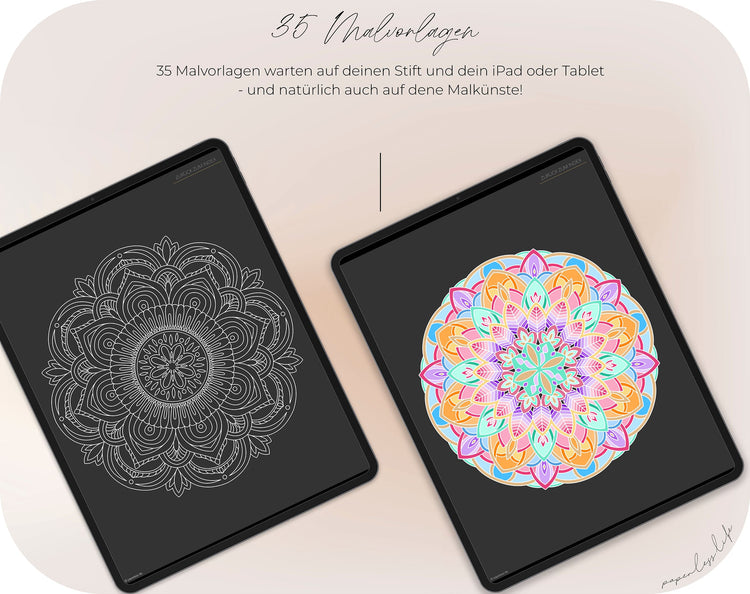 Digital Coloring Book - Mandala Black Edition