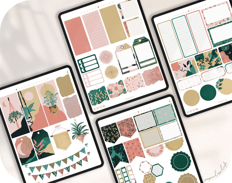 215 Digital Stickers | Boho Botanical