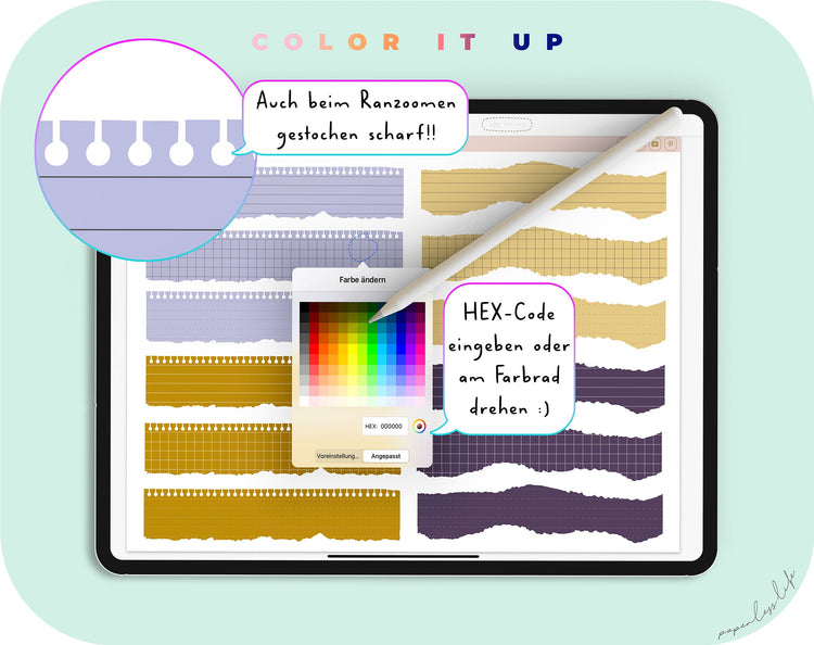 Color-Changing Goodnotes Torn Paper Stickers | Set of 120