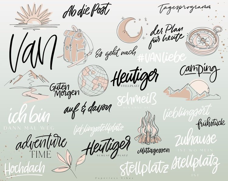 240+ Instagram Story Stickers - 🚐 Van Life & Roadtrip