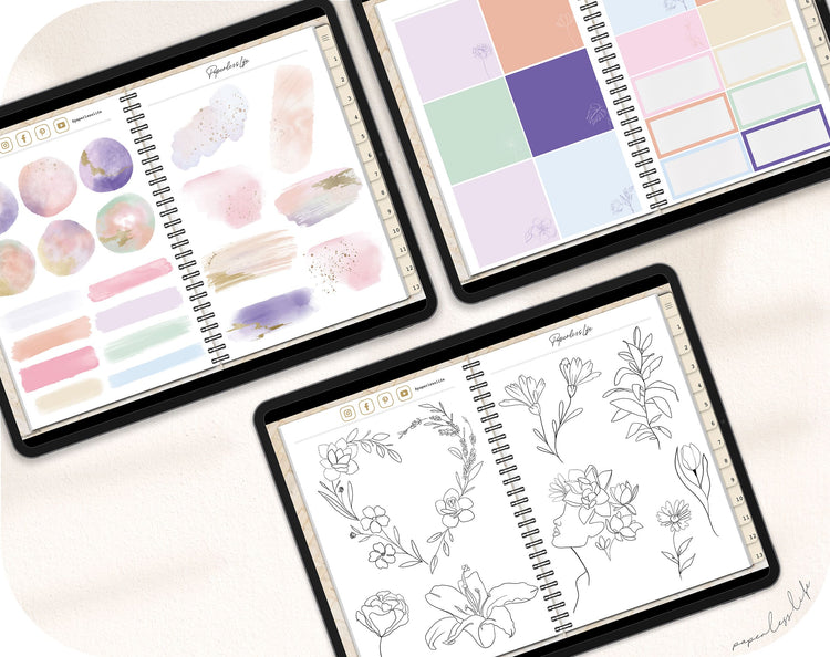 250+ Digital Stickers | Flower power