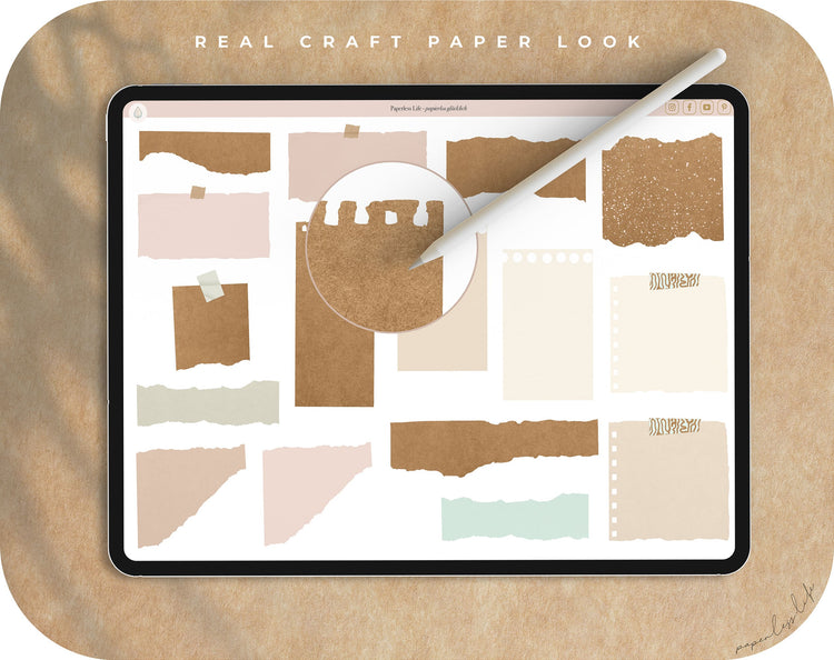 200 Digital Stickers | Kraft Paper