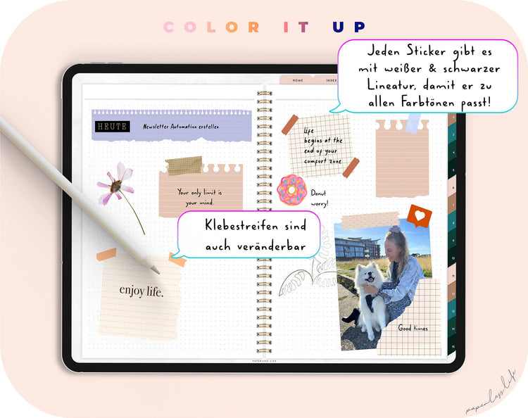 Color-Changing Goodnotes Torn Paper Stickers | Set of 120