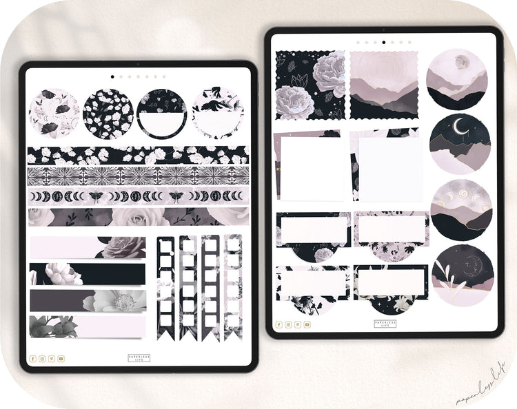 90 Digitale Sticker | Black Flower