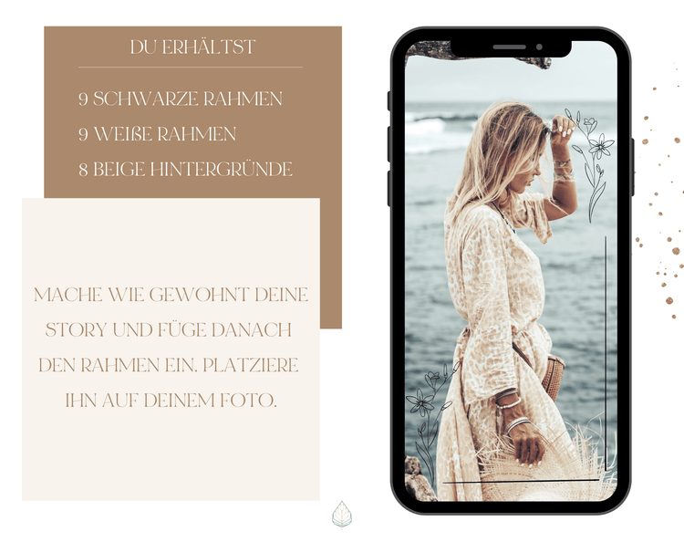 Instagram Story Sticker | Hintergrund Beige & Rahmen