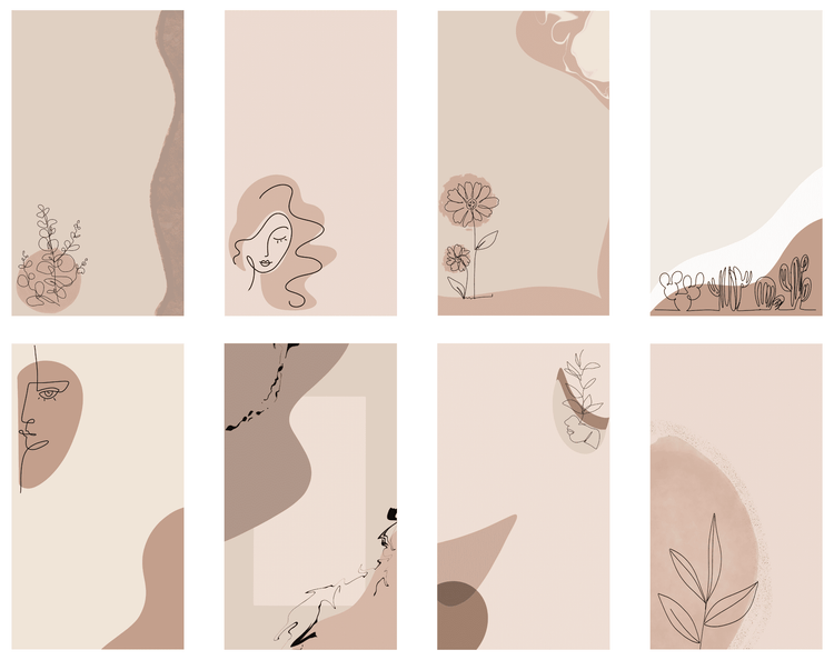 Instagram Story Sticker | Hintergrund Beige & Rahmen