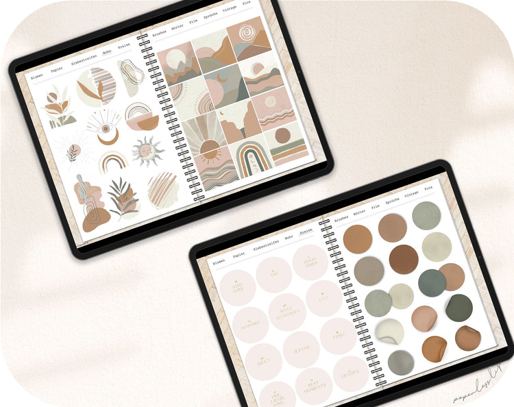 250+ Digital Stickers | Mood Board for Goodnotes and much more