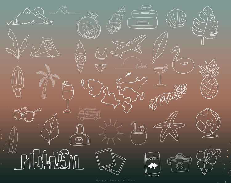 200+ Instagram Story Stickers - ✈️ Vacation Minimal