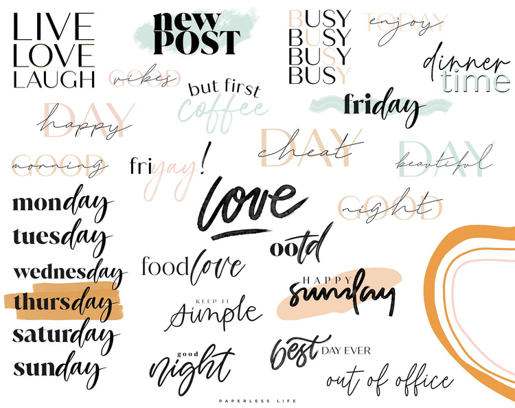 210+ Instagram Story Stickers - ☀️ Basic Set 1