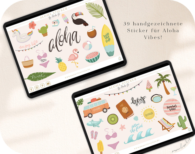 39 Digital Stickers | Aloha vibes