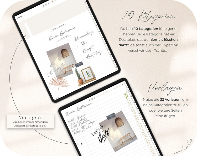 Undatierter Digitaler Planer | Hochkant | für Goodnotes u.v.m.