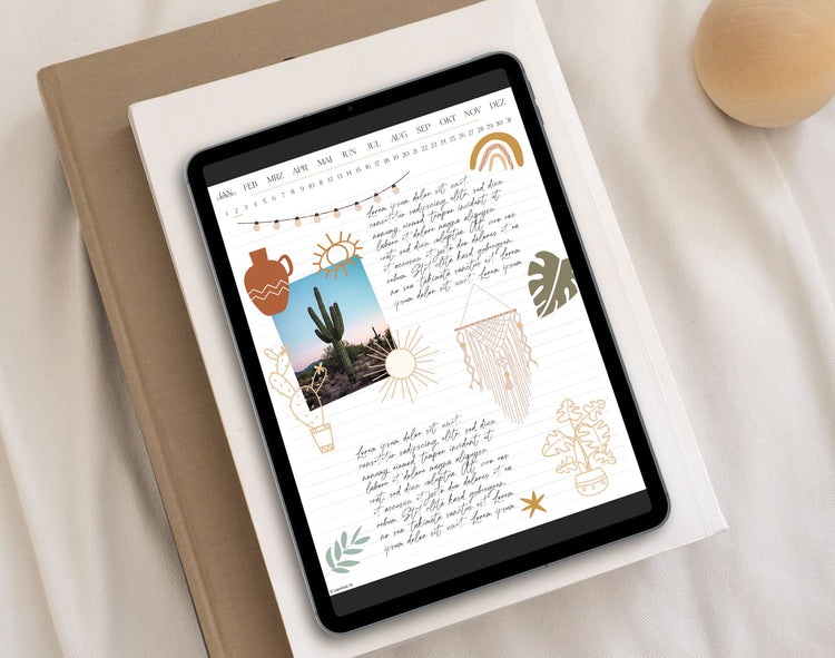 24 Digitale Sticker | Boho