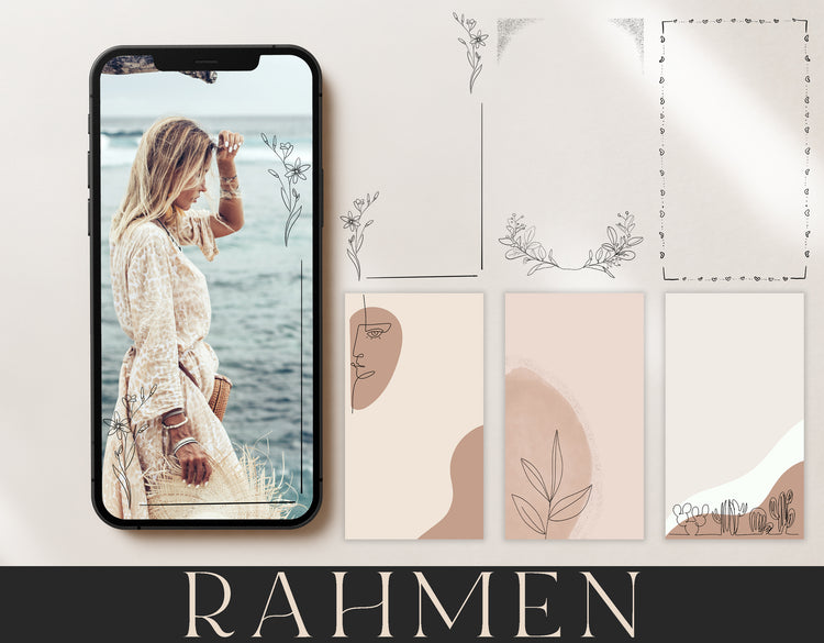 Instagram Story Sticker | Hintergrund Beige & Rahmen