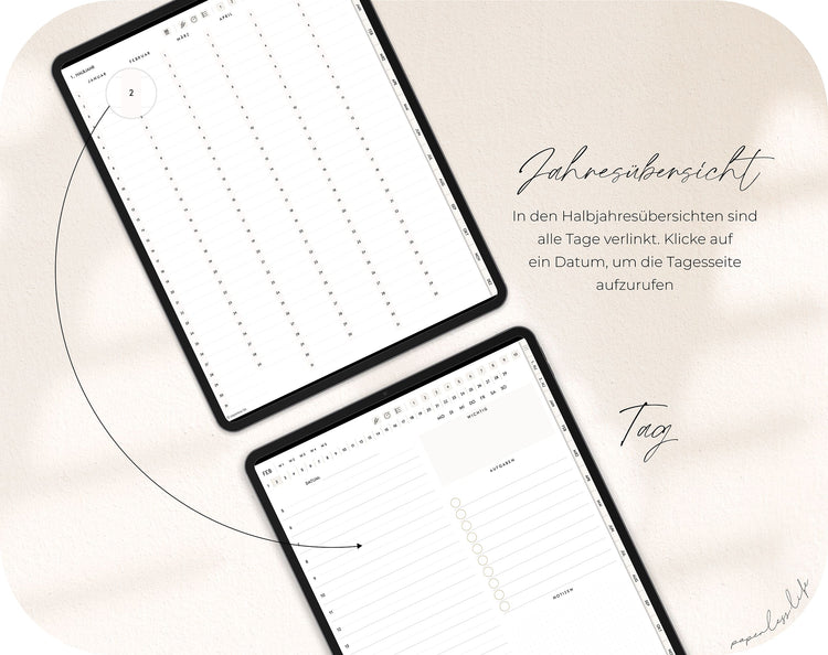 Undatierter Digitaler Planer | Hochkant | für Goodnotes u.v.m.