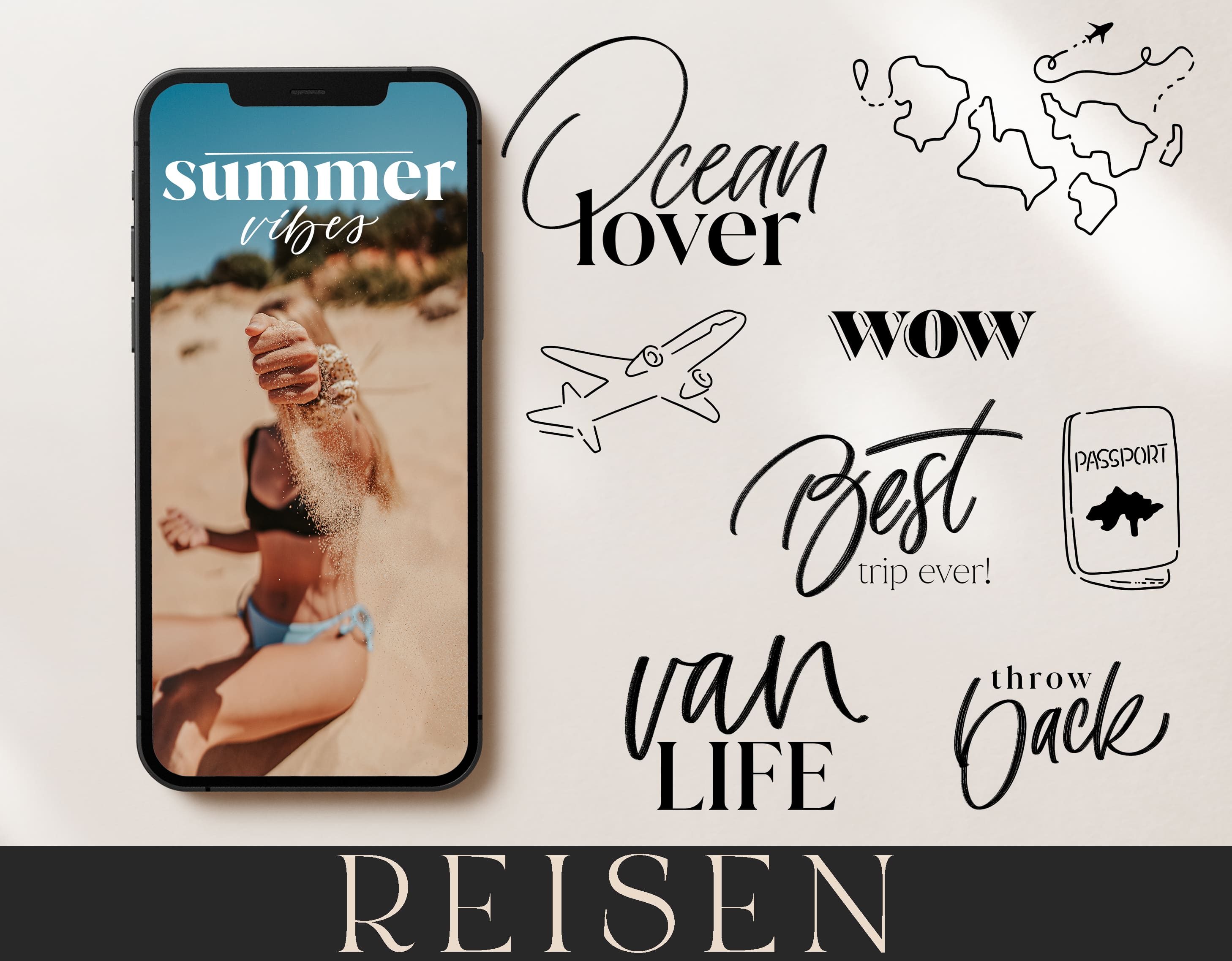 200+ Instagram Story Sticker - ✈️ Urlaub Minimal