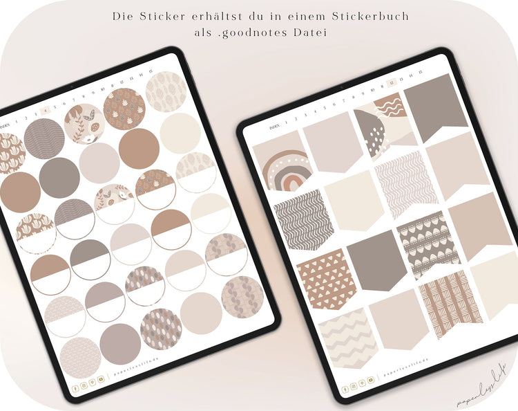 500+ Digital Sticker Set | Boho nude