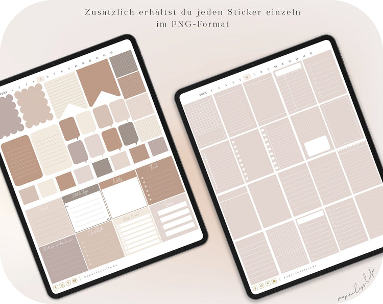 500+ Digital Sticker Set | Boho nude