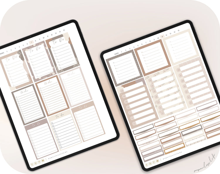 500+ Digital Sticker Set | Boho nude